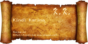 Kindl Karina névjegykártya